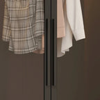 Glass Door Wardrobe Armoire Storage Closet with Light Display Cabinet