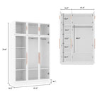 Glass Door Wardrobe Armoire Storage Closet with Light Display Cabinet