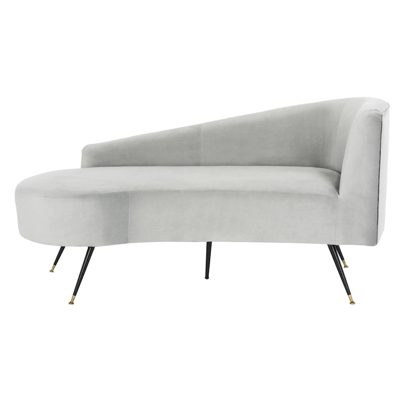 SAFAVIEH Helgrit Black/Gold Velvet Retro Glam Settee - 57.5 W x 27 D x 28 H - 58Wx27Dx28H
