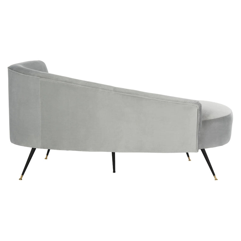 SAFAVIEH Helgrit Black/Gold Velvet Retro Glam Settee - 57.5 W x 27 D x 28 H - 58Wx27Dx28H