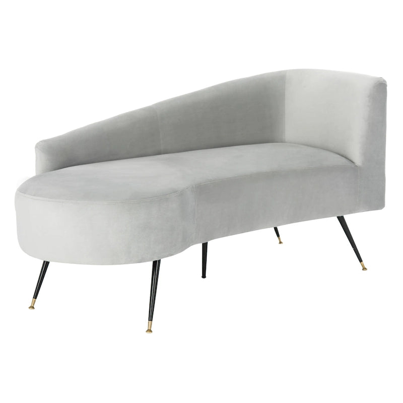 SAFAVIEH Helgrit Black/Gold Velvet Retro Glam Settee - 57.5 W x 27 D x 28 H - 58Wx27Dx28H