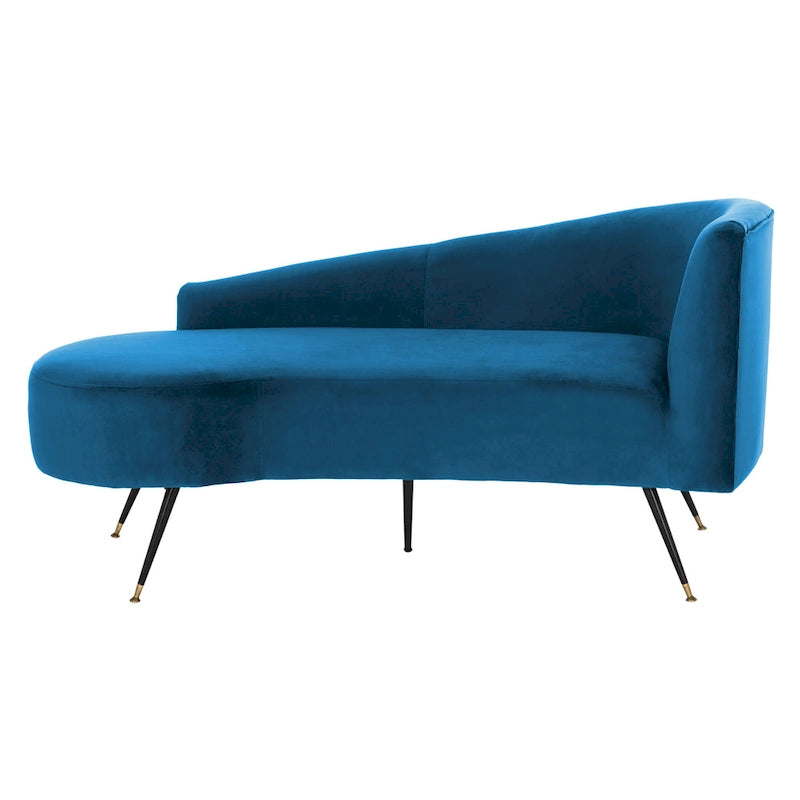 SAFAVIEH Helgrit Black/Gold Velvet Retro Glam Settee - 57.5 W x 27 D x 28 H - 58Wx27Dx28H