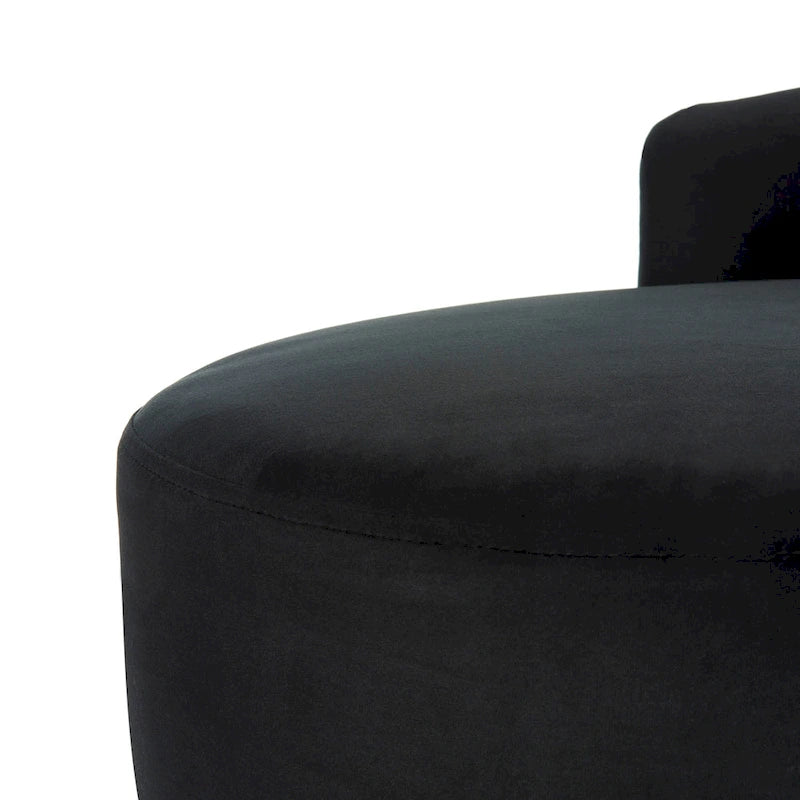 SAFAVIEH Helgrit Black/Gold Velvet Retro Glam Settee - 57.5 W x 27 D x 28 H - 58Wx27Dx28H