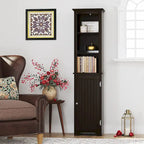 UTEX 64 Freestanding Storage Cabinet, Bathroom Tall Cabinet with Doors and Shelves, Free Standing Linen Tower