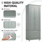 Tall Storage Cabinet with Two Drawers for Bathroom/Office