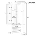 Tall Storage Cabinet with Two Drawers for Bathroom/Office