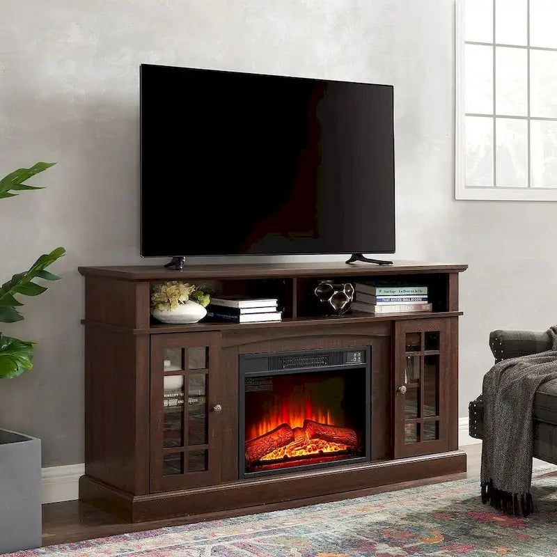 TV Stand for TVs up to 65 with Fireplace, LED Entertainment Center