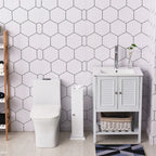 HomCom Vertical White Bathroom Storage Cabinet - 7.75*7.75*25.75