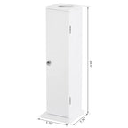HomCom Vertical White Bathroom Storage Cabinet - 7.75*7.75*25.75