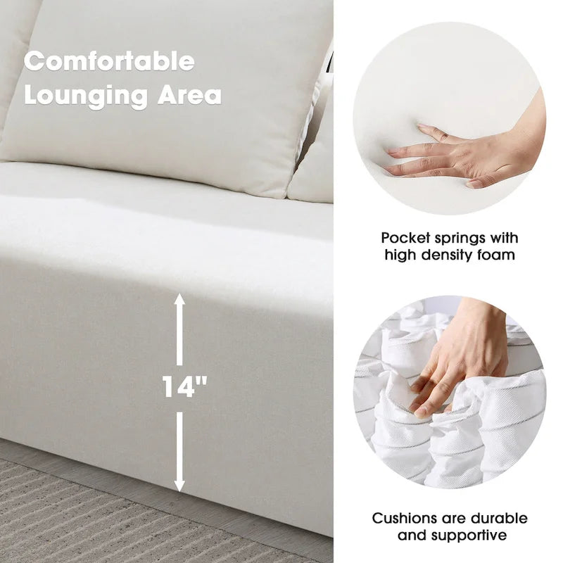 [VIDEO provided] [New] 109*68 Modular Sectional Living Room Sofa Set, Modern Minimalist Style Couch, Upholstered Sleeper Sofa f