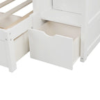 Twin over Full Stairway Bunk Bed with Storage, Gray