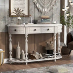 52 Modern and Contemporary Curved Console Table Sofa Table Entryway Table for Hallway Living Room with 4 Drawers and 1 Shelf