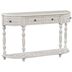 52 Modern and Contemporary Curved Console Table Sofa Table Entryway Table for Hallway Living Room with 4 Drawers and 1 Shelf
