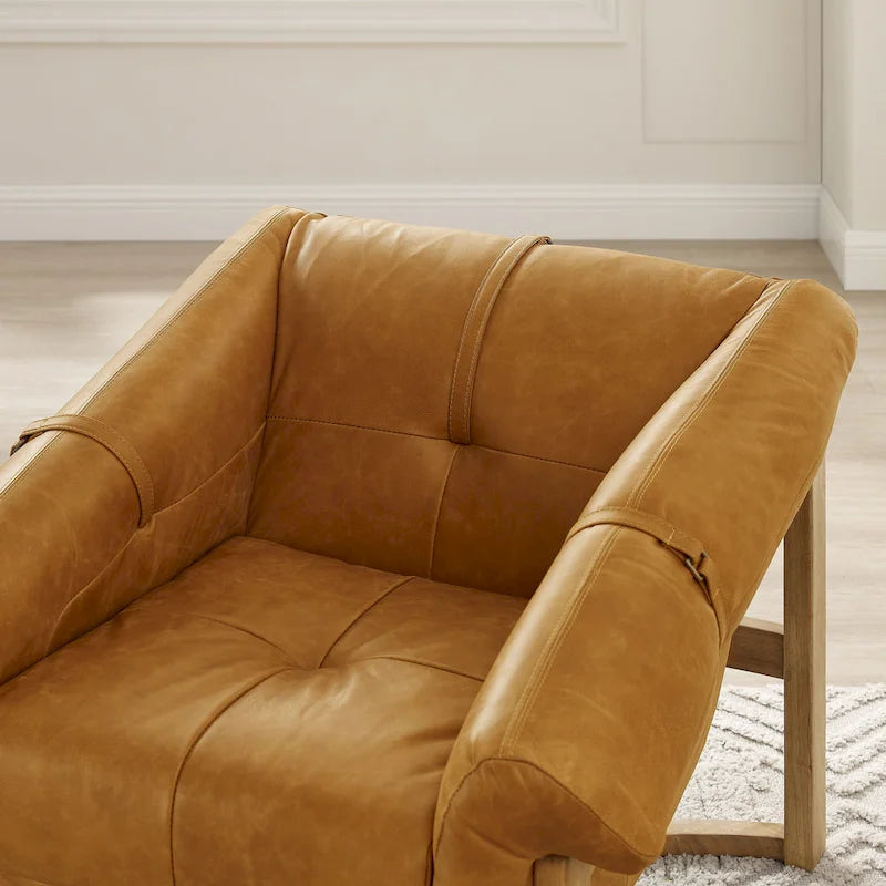 Art Leon Genuine Leather Lounge Chair