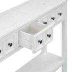 Merax 60 Long Console Table with Different Size Drawers and Bottom Shelf