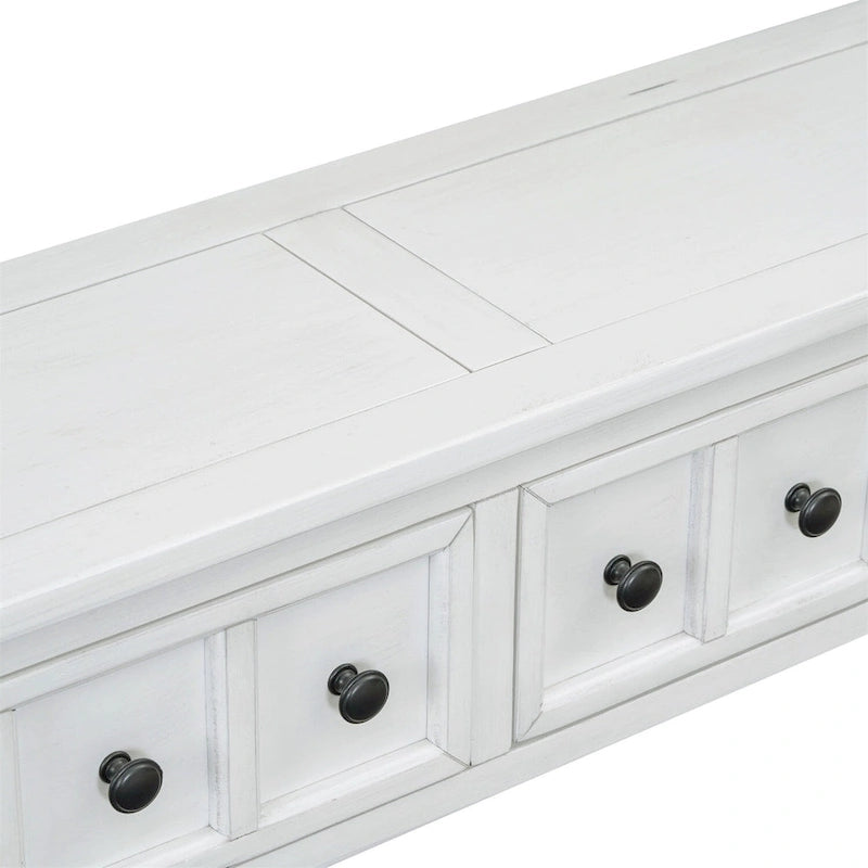 Merax 60 Long Console Table with Different Size Drawers and Bottom Shelf