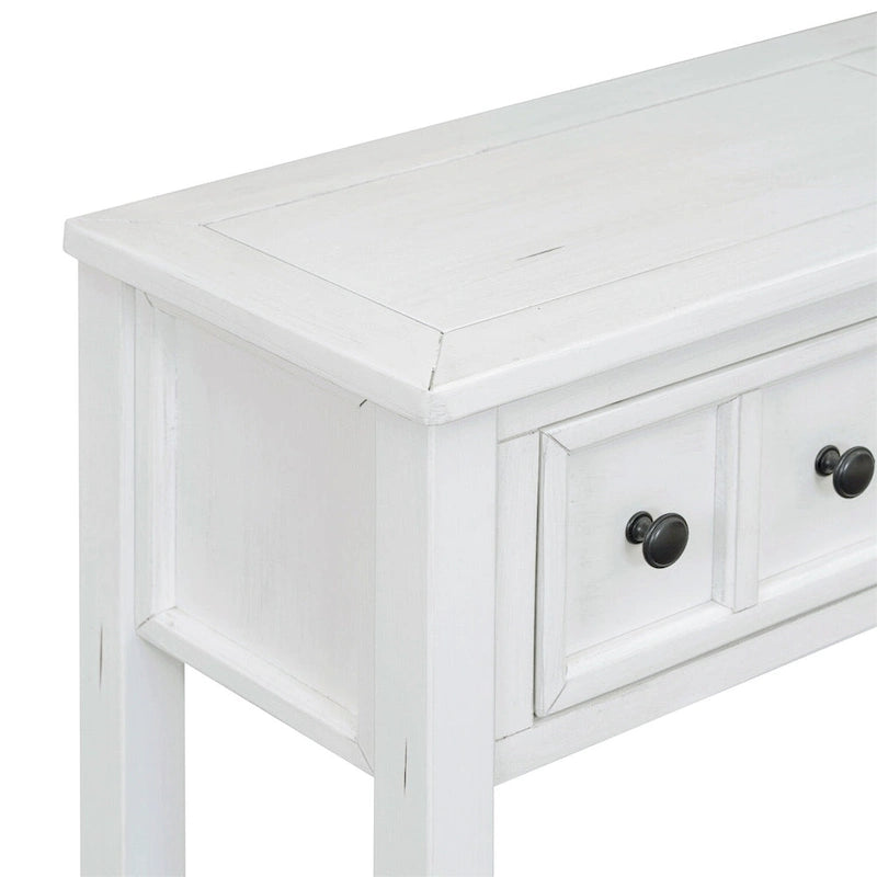 Merax 60 Long Console Table with Different Size Drawers and Bottom Shelf