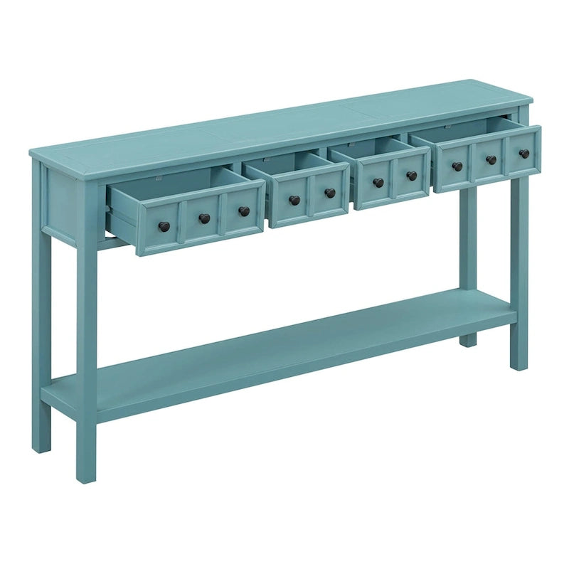 Merax 60 Long Console Table with Different Size Drawers and Bottom Shelf