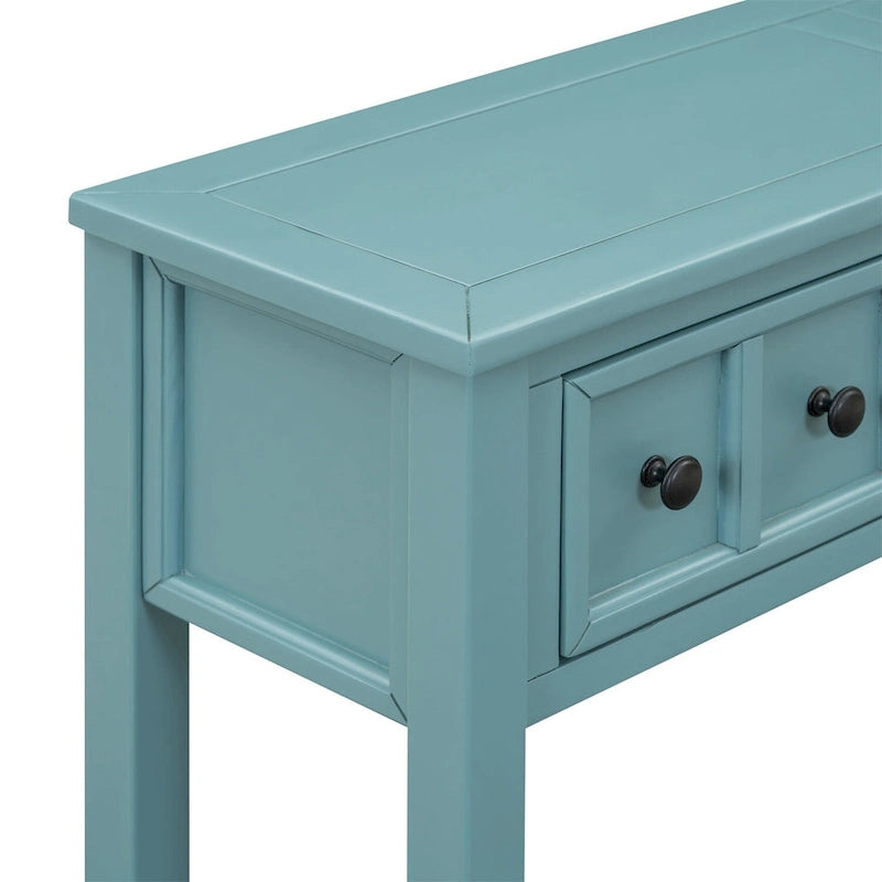 Merax 60 Long Console Table with Different Size Drawers and Bottom Shelf