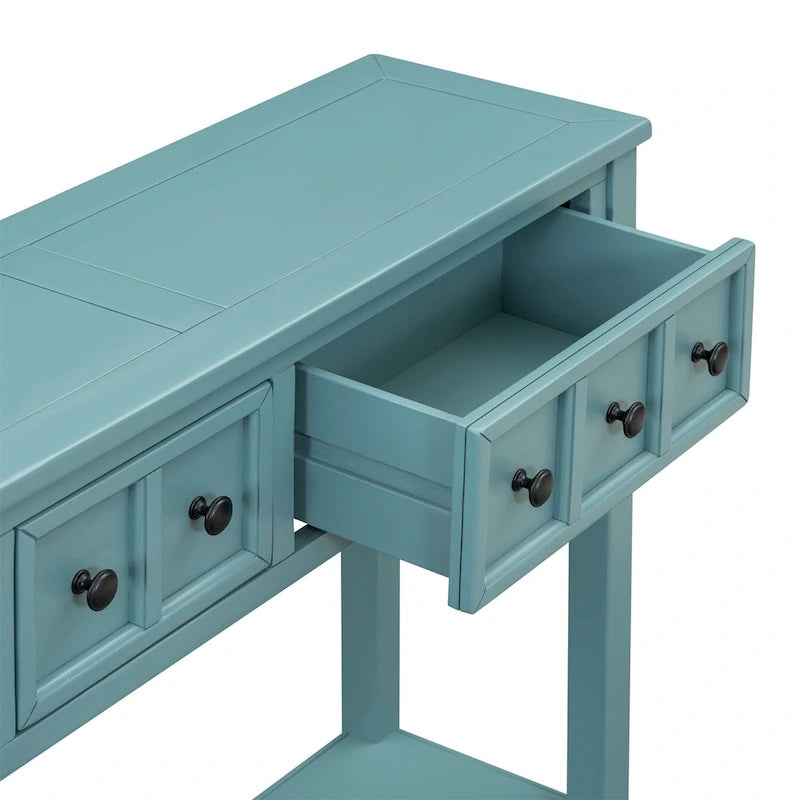 Merax 60 Long Console Table with Different Size Drawers and Bottom Shelf