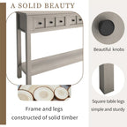 Merax 60 Long Console Table with Different Size Drawers and Bottom Shelf