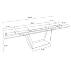Davee Furniture Transparent Glass Top with Wood Leg Extendable Dining Table- 70.87/106.31*35.43*29.53 inches