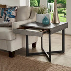 Eldersley Wood Finish End Table with One Drawer by
