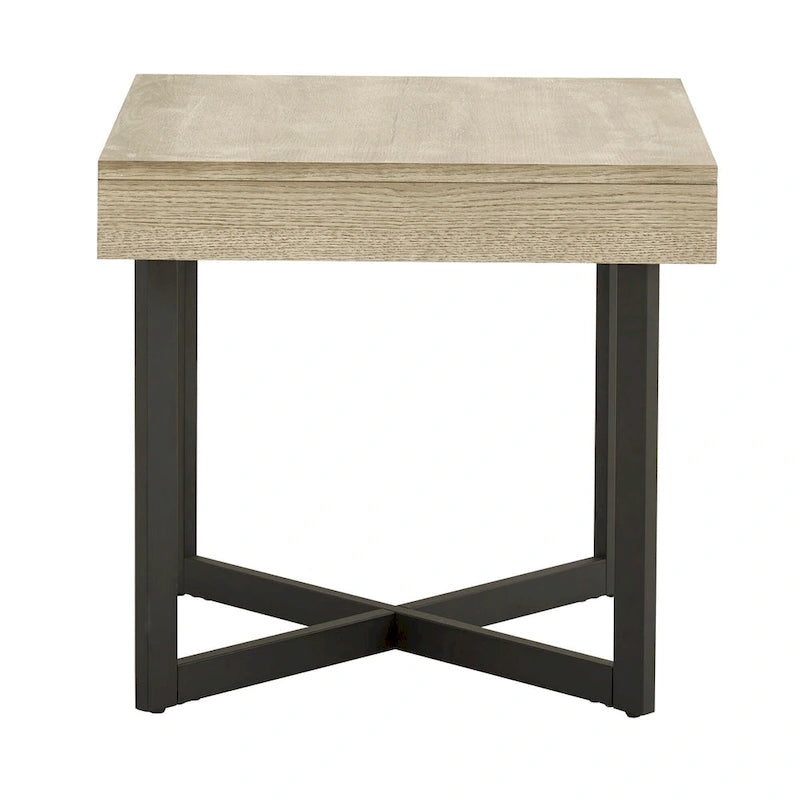 Eldersley Wood Finish End Table with One Drawer by