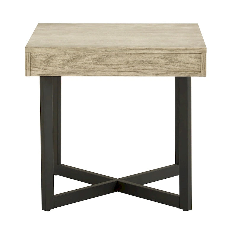 Eldersley Wood Finish End Table with One Drawer by