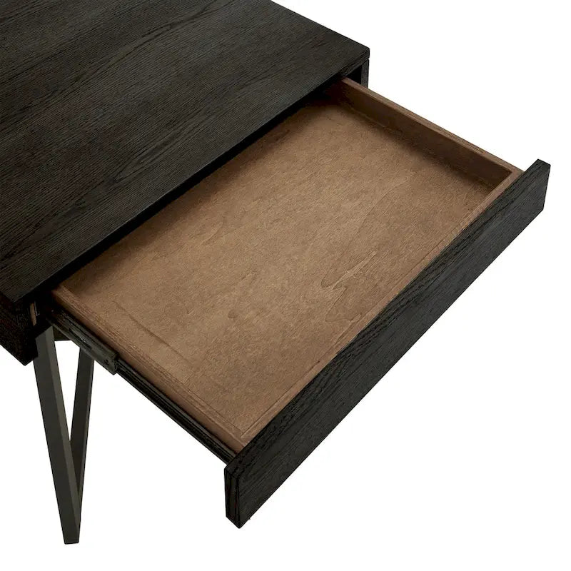 Eldersley Wood Finish End Table with One Drawer by