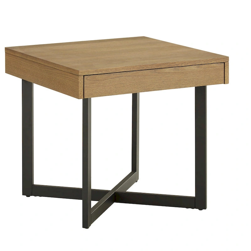 Eldersley Wood Finish End Table with One Drawer by