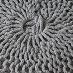 Morven Modern Knitted Cotton Round Pouf by Christopher Knight Home