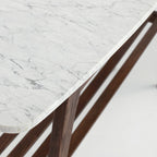 Castello 43 Rectangular Italian Carrara White Marble Console Table with Shelf - 43L x 12W x 31H - 43L x 12W x 31H
