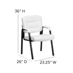 Upholstered Tufted Executive Reception Chair with Padded Arms - 23.25W x 26D x 36H