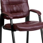 Upholstered Tufted Executive Reception Chair with Padded Arms - 23.25W x 26D x 36H