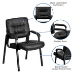 Upholstered Tufted Executive Reception Chair with Padded Arms - 23.25W x 26D x 36H
