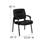 Upholstered Tufted Executive Reception Chair with Padded Arms - 23.25W x 26D x 36H