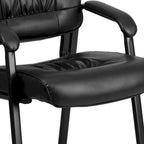 Upholstered Tufted Executive Reception Chair with Padded Arms - 23.25W x 26D x 36H