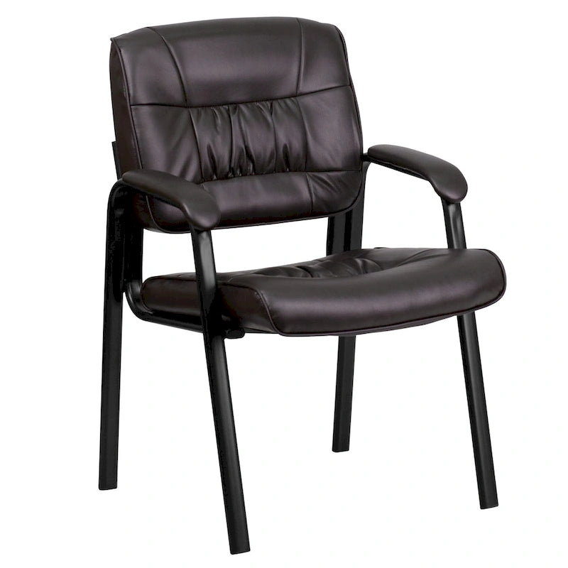 Upholstered Tufted Executive Reception Chair with Padded Arms - 23.25W x 26D x 36H