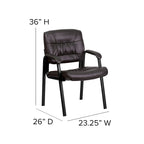 Upholstered Tufted Executive Reception Chair with Padded Arms - 23.25W x 26D x 36H