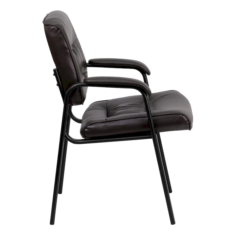 Upholstered Tufted Executive Reception Chair with Padded Arms - 23.25W x 26D x 36H