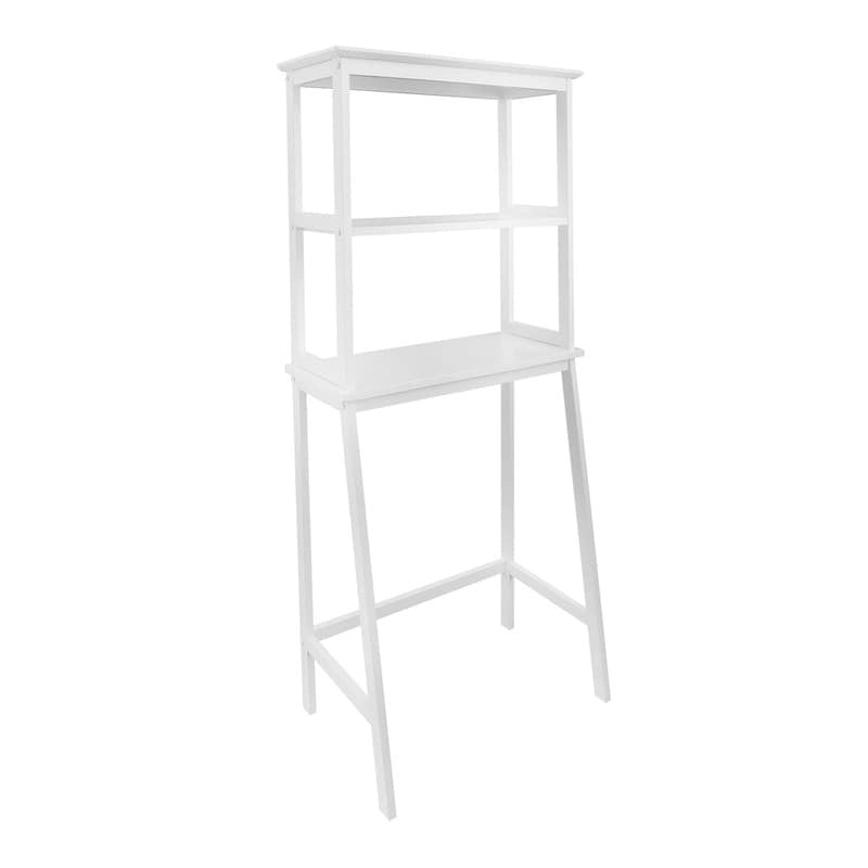 Spacesaver Solid Wood Over The Toilet Rack with Shelves - N/A