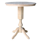 36 Round Top Pedestal Dining Table - Unfinished