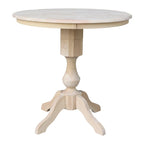 36 Round Top Pedestal Dining Table - Unfinished