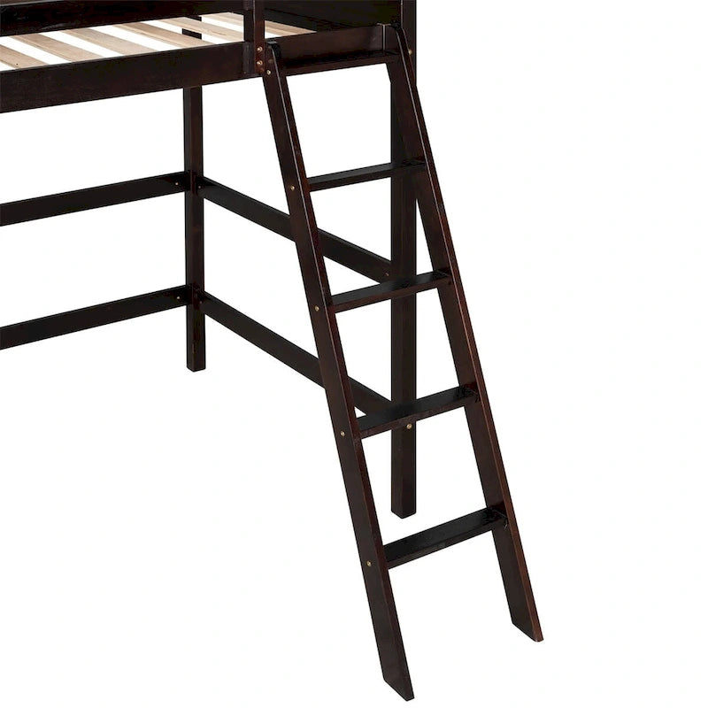 Merax Solid Wood Twin Size Loft Bed with Ladder
