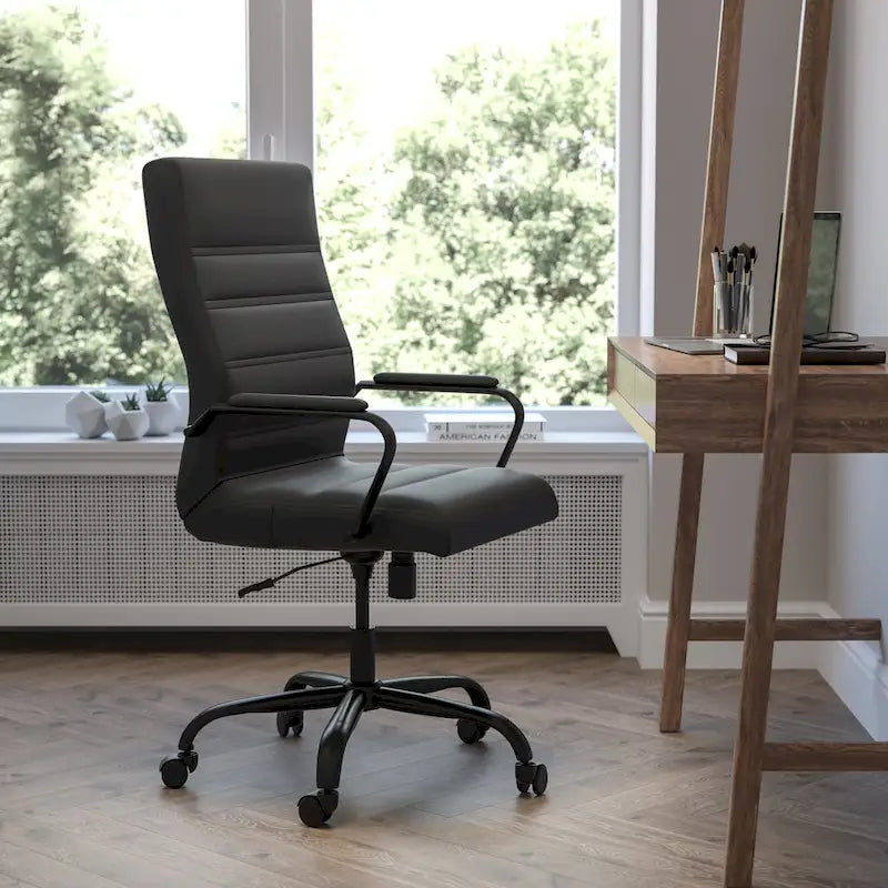 High Back LeatherSoft Executive Swivel Office Chair with Chrome Base