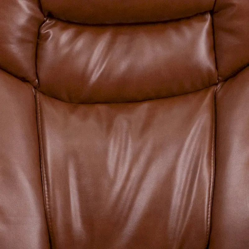 Contemporary Multi-Position Recliner and Curved Ottoman with Swivel Base - 34 - 44.5D x 33W x 41.25H
