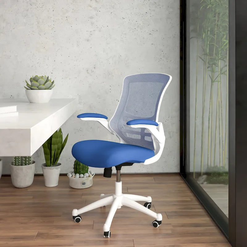 Mid-Back Mesh Swivel Ergonomic Task Office Chair with Flip-Up Arms