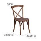 9' x 40 Rustic Folding Farm Table Set with 10 Cross Back Chairs and Cushions