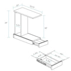 Monroe C-Table with Concealed Drawer, Concealment Furniture